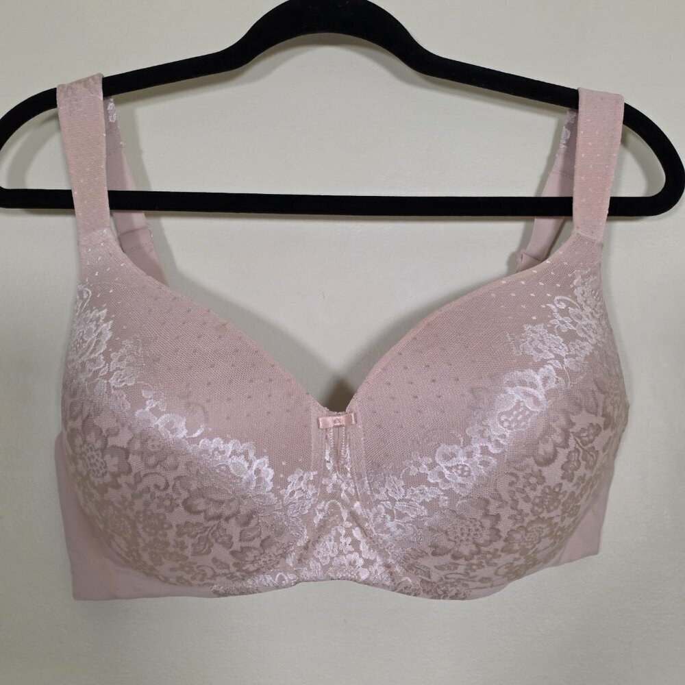Vanity Fair 38DD Beige Full Figure Bra 71262 Wireless Adjustable Straps Padded - Picture 10 of 11